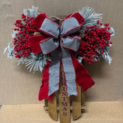 Bow with Holly Sled Thumbnail