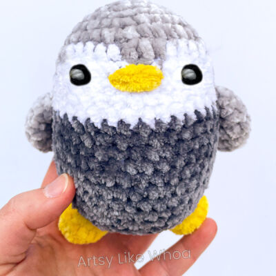 Artsy Like Whoa-Crocheted Plushie Gray Penguin Thumbnail